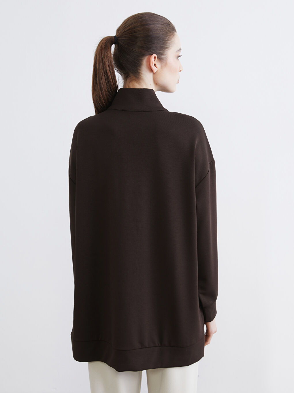 لمسة ناعمة أوفرسايز سويت شيرت تونيك نساء-3