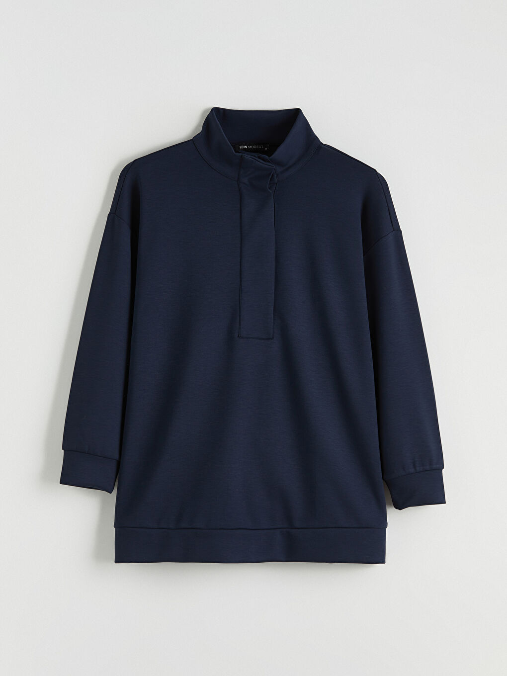 Lacivert Soft Touch Oversize Kadın Sweatshirt Tunik-4