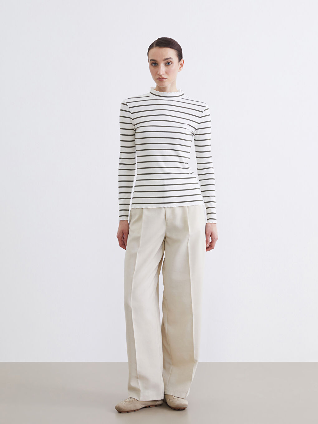 Striped Turtleneck Bodysuit-1