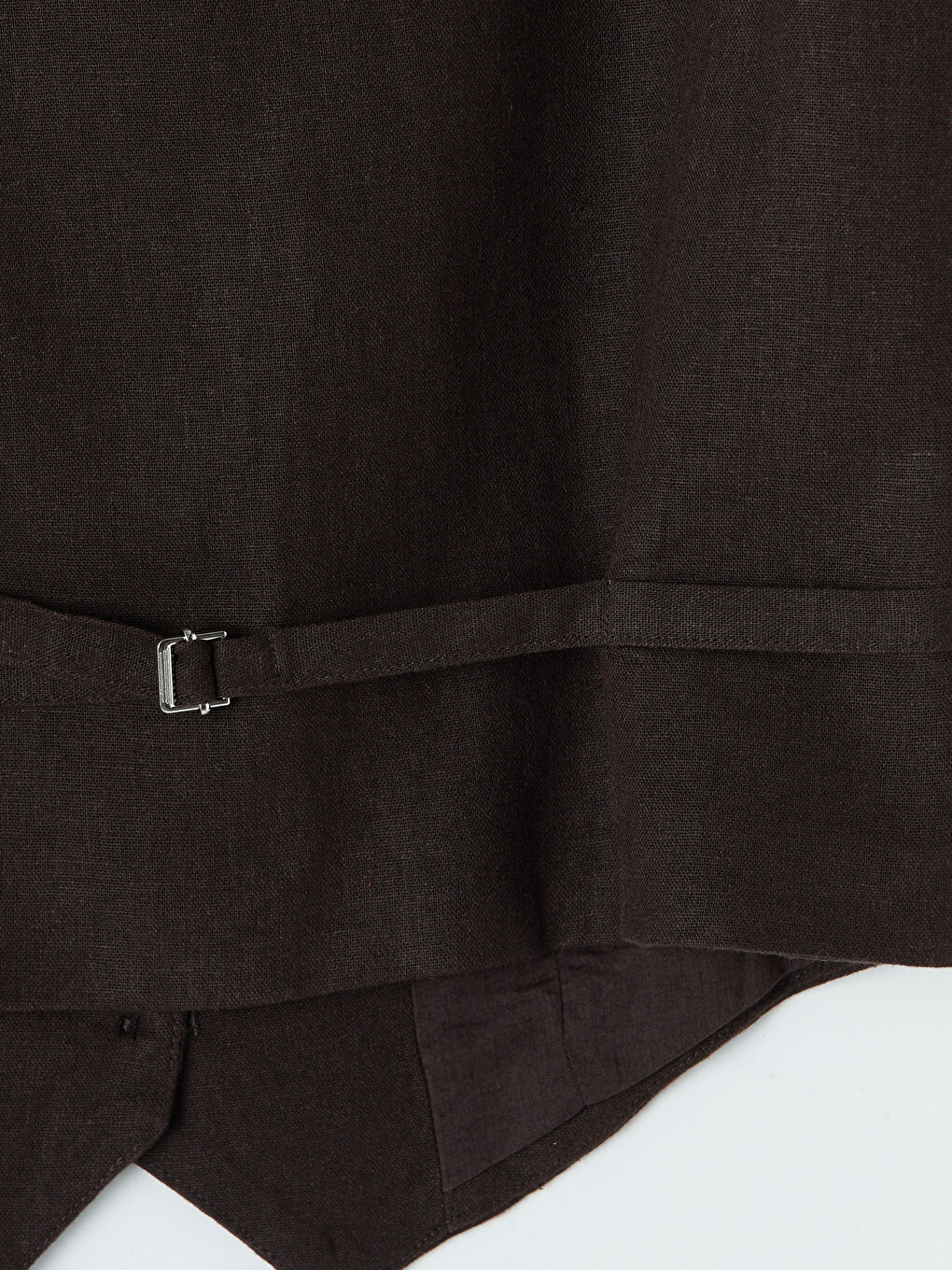 V Yaka Keten Karışımlı Kadın Klasik Yelek-3