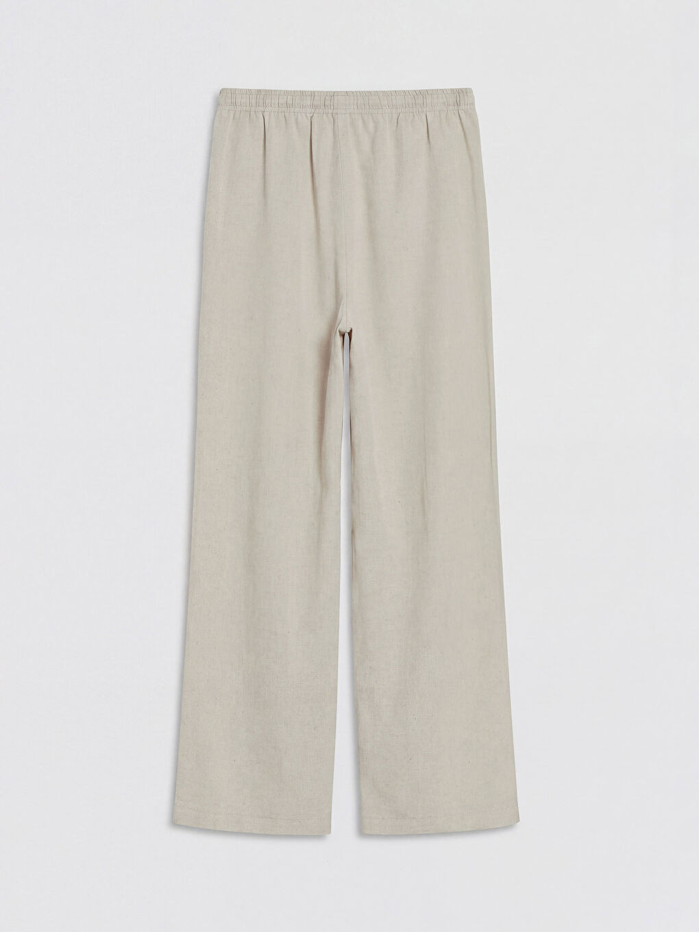 Elastic Waist Linen Blend Women's Trousers-5
