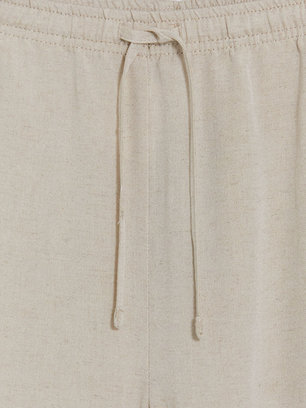 Elastic Waist Linen Blend Women's Trousers-6