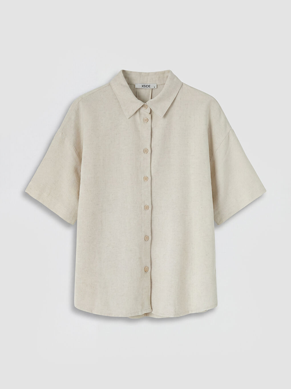 Oversize-Leinenmischung Damenhemd-4