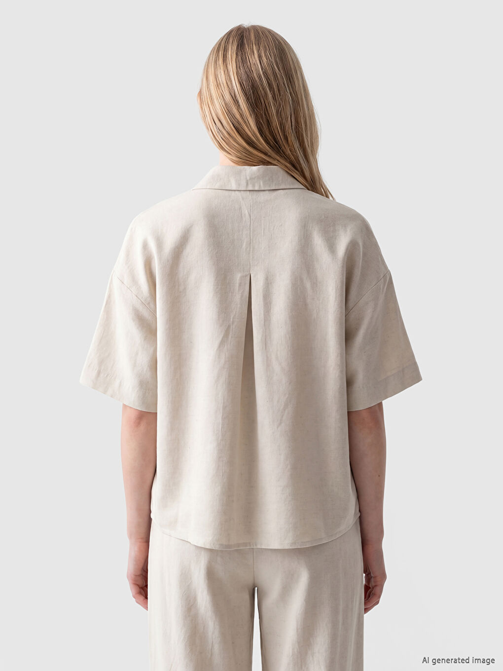 Oversize-Leinenmischung Damenhemd-3