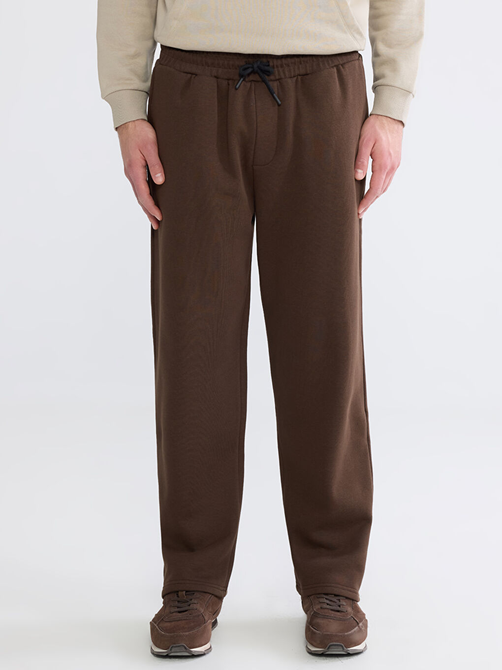 Kahverengi Loose Fit Erkek Eşofman Altı-1