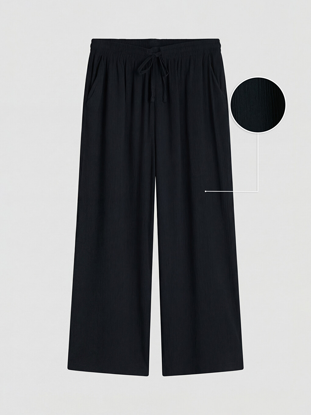 Pantaloni De Femei Texturați Cu Talie Elastică-4