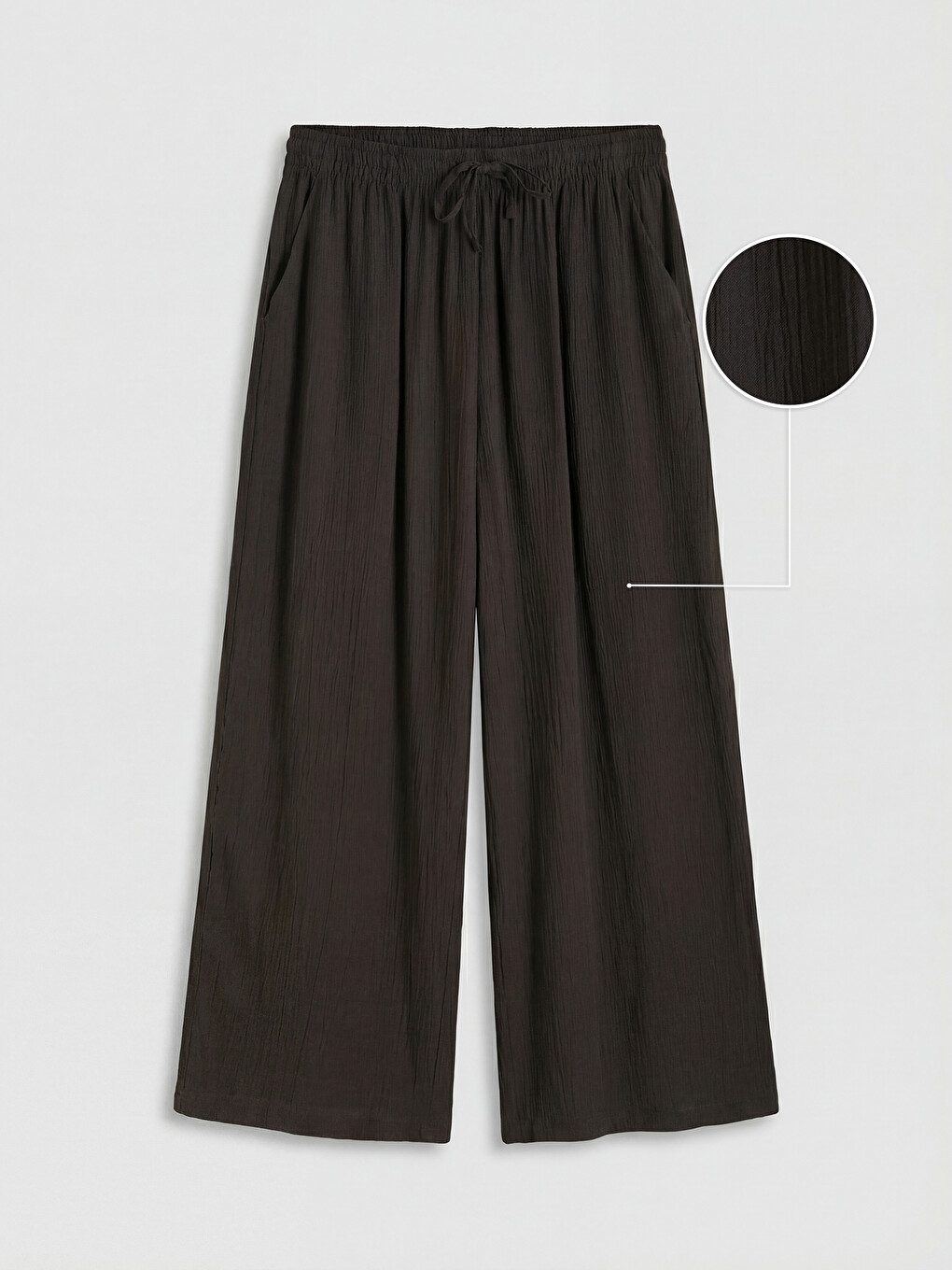 Elastic Waist Textured Women's Trousers-4
