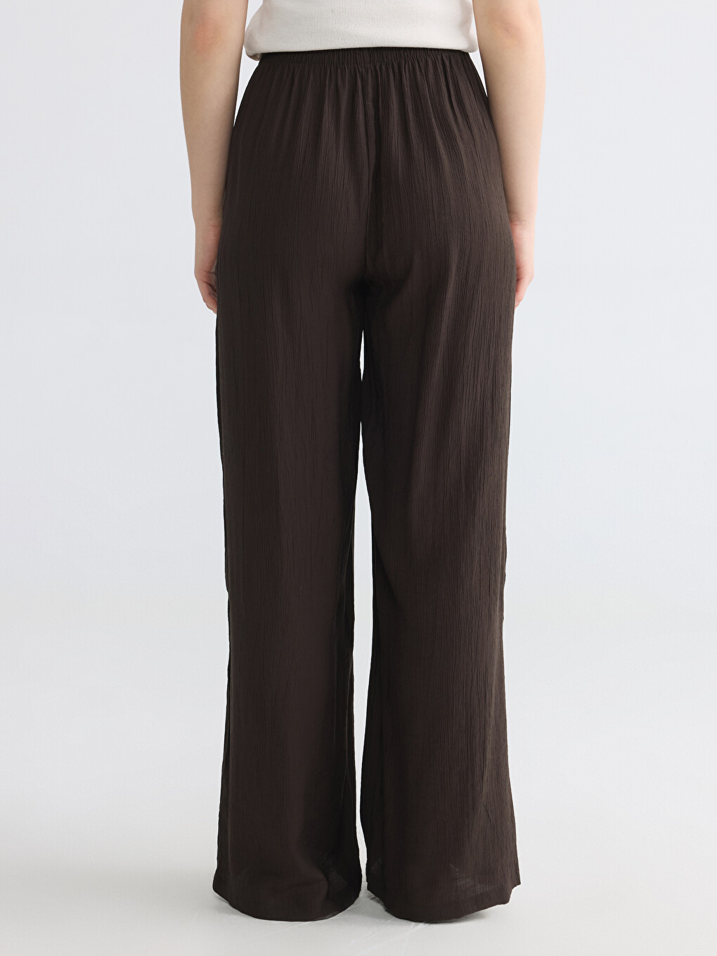 Elastic Waist Textured Women's Trousers-3