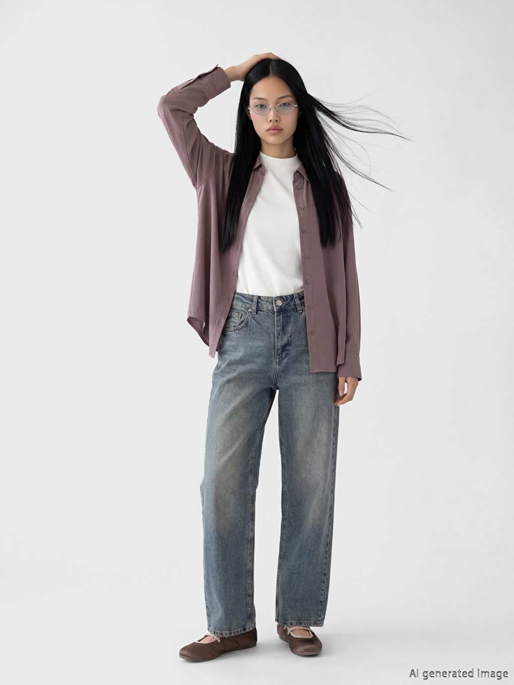Chemise oversize en mélange de modal pour femme-1