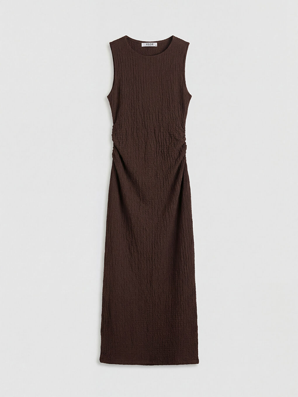 Bisiklet Yaka Büzgülü Bodycon Elbise-4