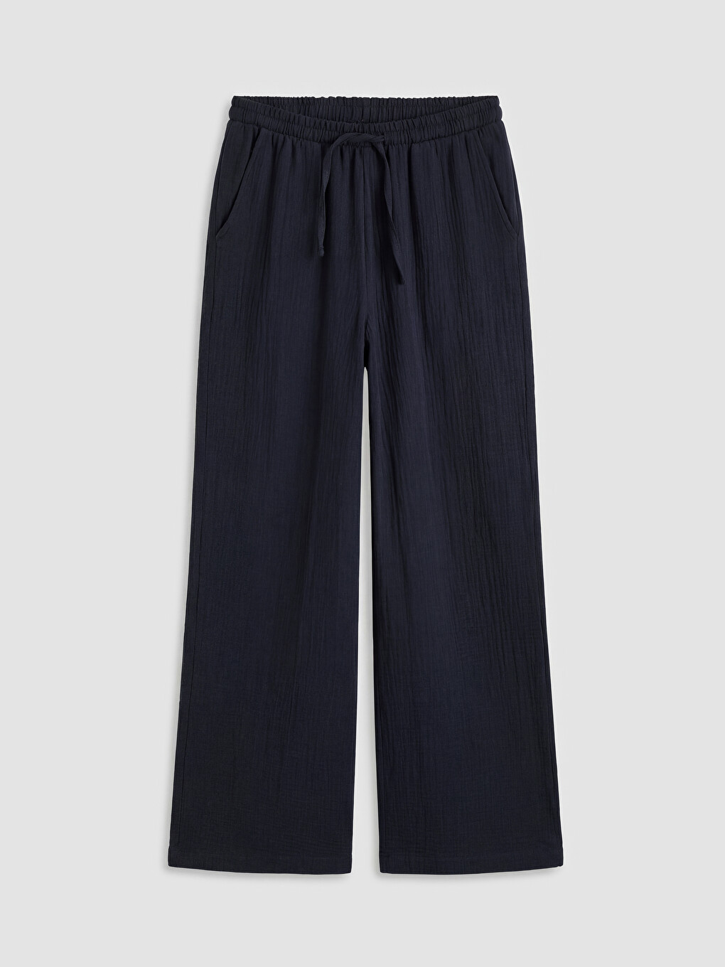 Pantalon en mousseline à taille élastique pour femme-3