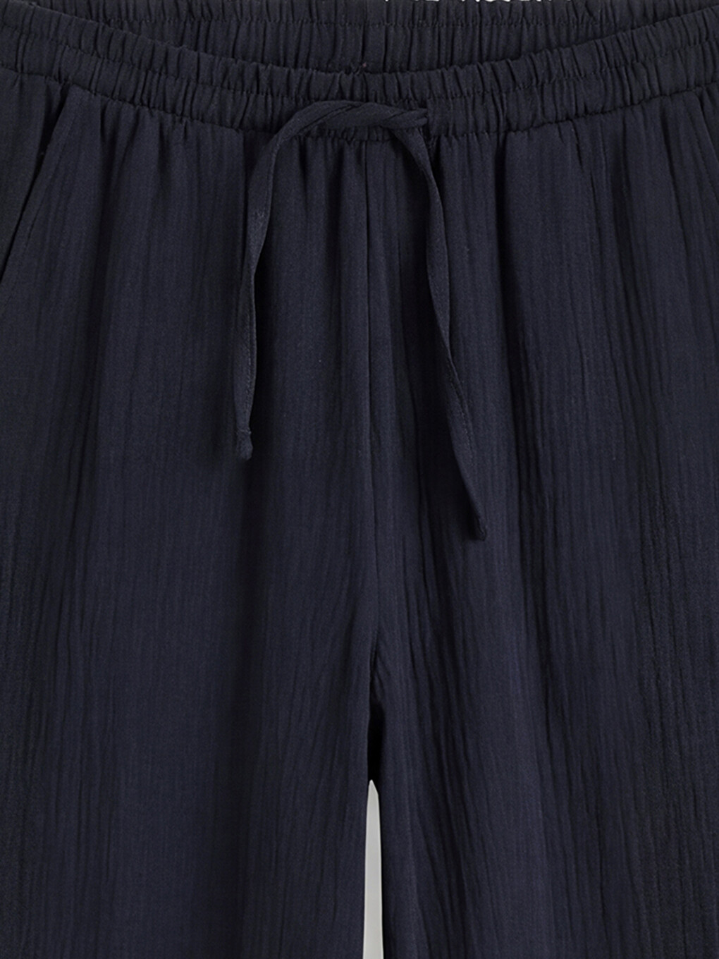 Pantalon en mousseline à taille élastique pour femme-5