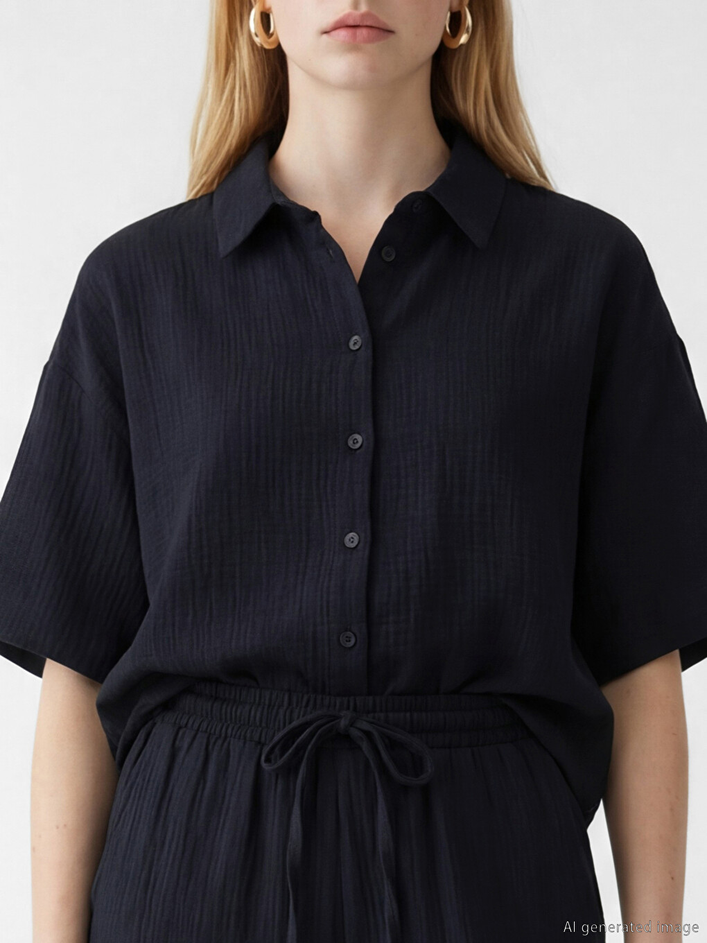 Oversize Women's Muslin Shirt-2