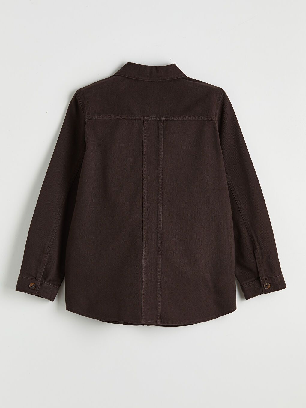 Kahverengi Gömlek Yaka Kadın Jean Ceket-1