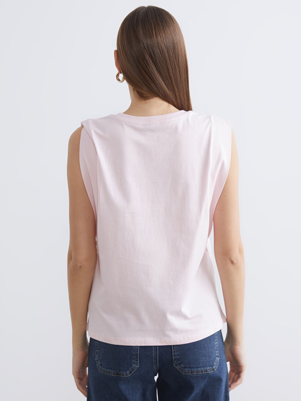 Pembe Bisiklet Yaka Kadın Atlet-3