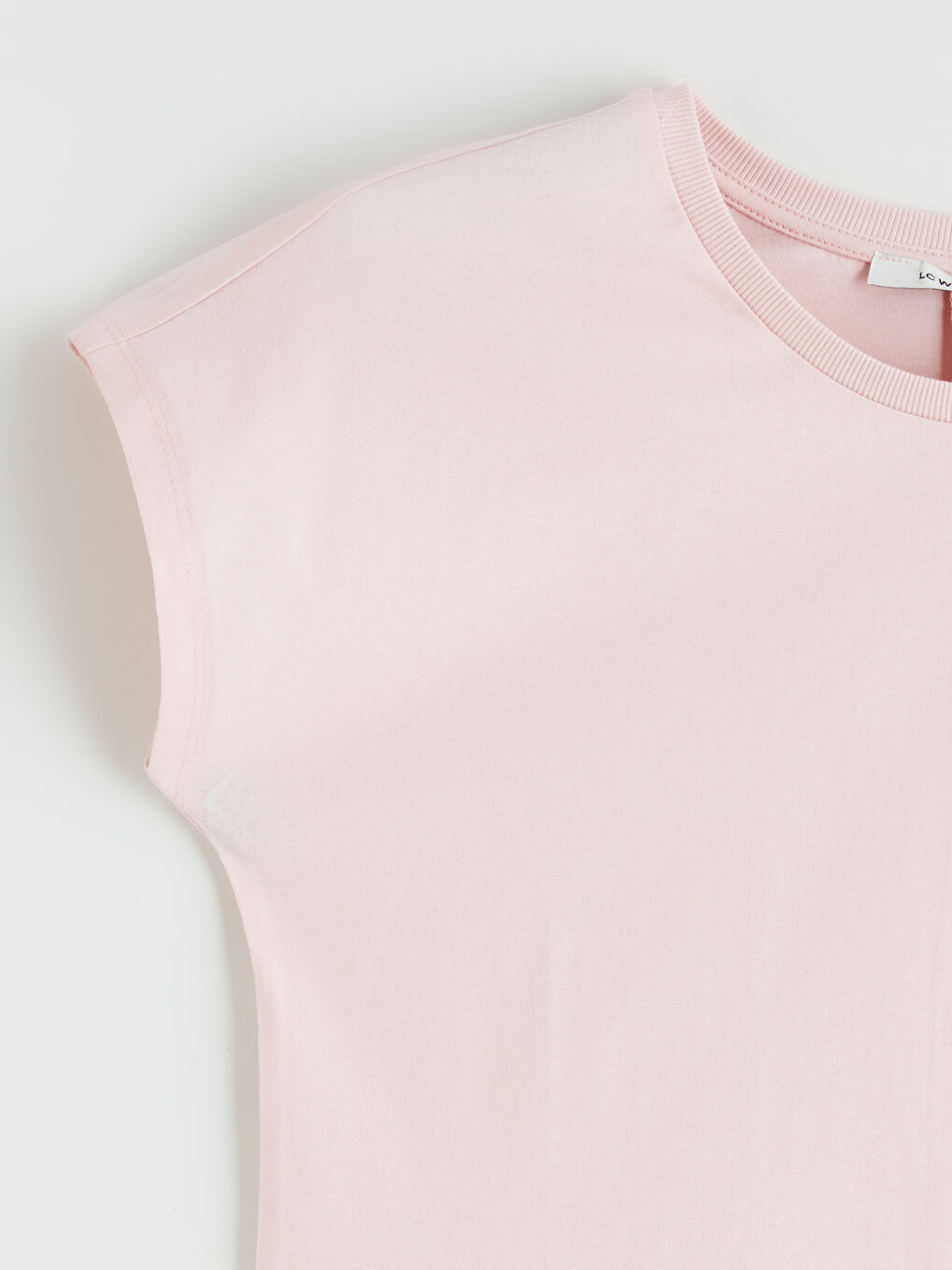 Pembe Bisiklet Yaka Kadın Tişört-5