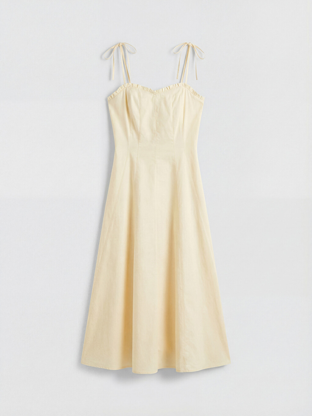Sweetheart Neck Strappy Poplin Dress-4