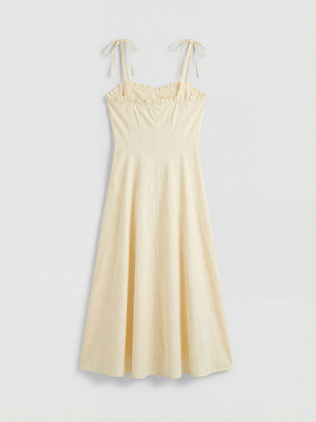 Sweetheart Neck Strappy Poplin Dress-5