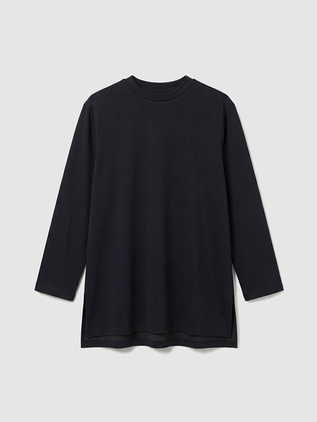 Siyah Soft Touch Oversize Kadın Sweatshirt Tunik