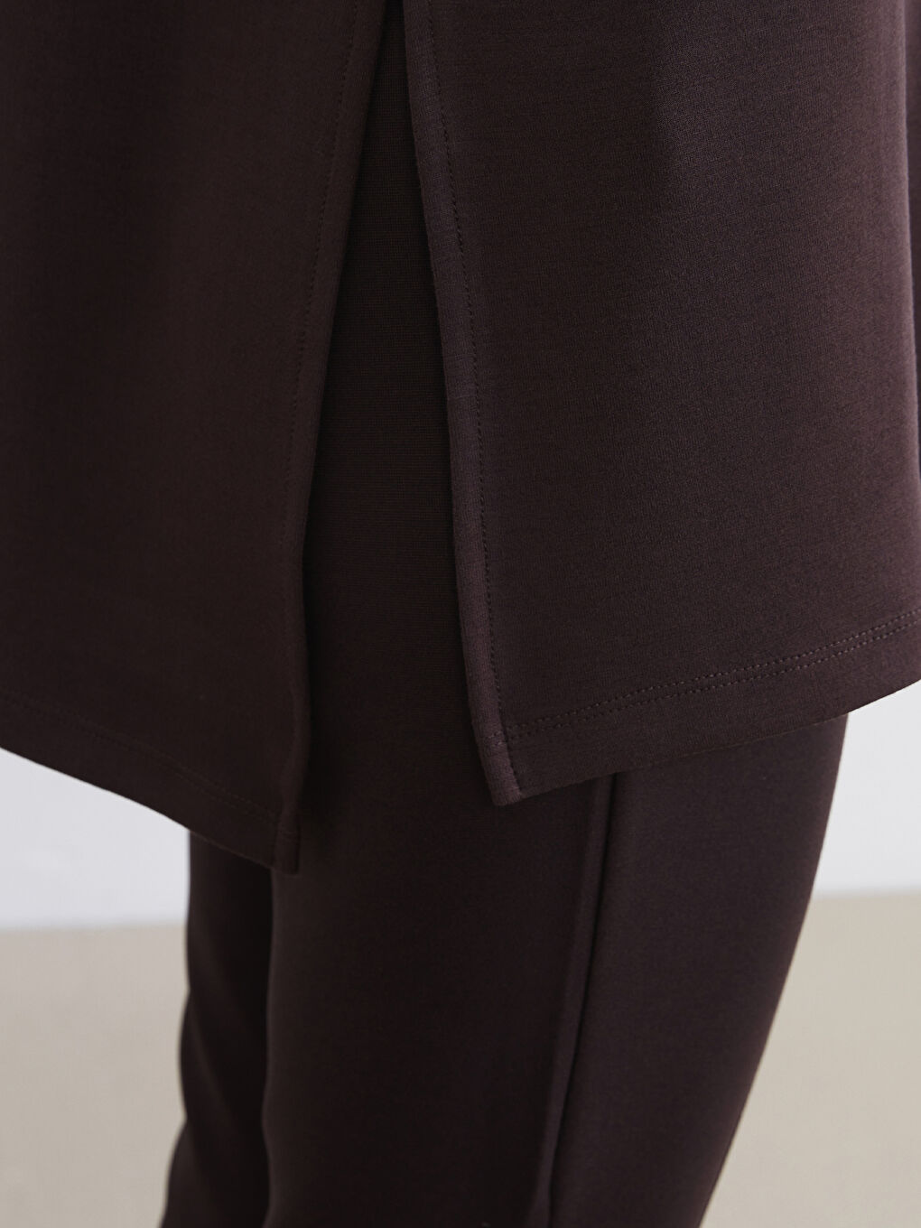 تونيك كنزة رياضية بني امرأة-2