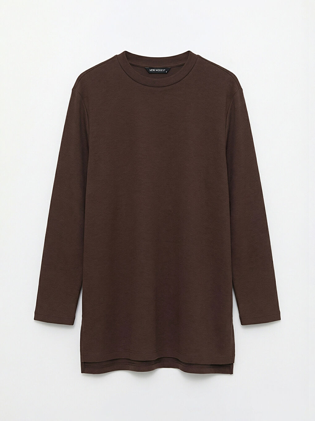 Kahverengi Soft Touch Oversize Kadın Sweatshirt Tunik