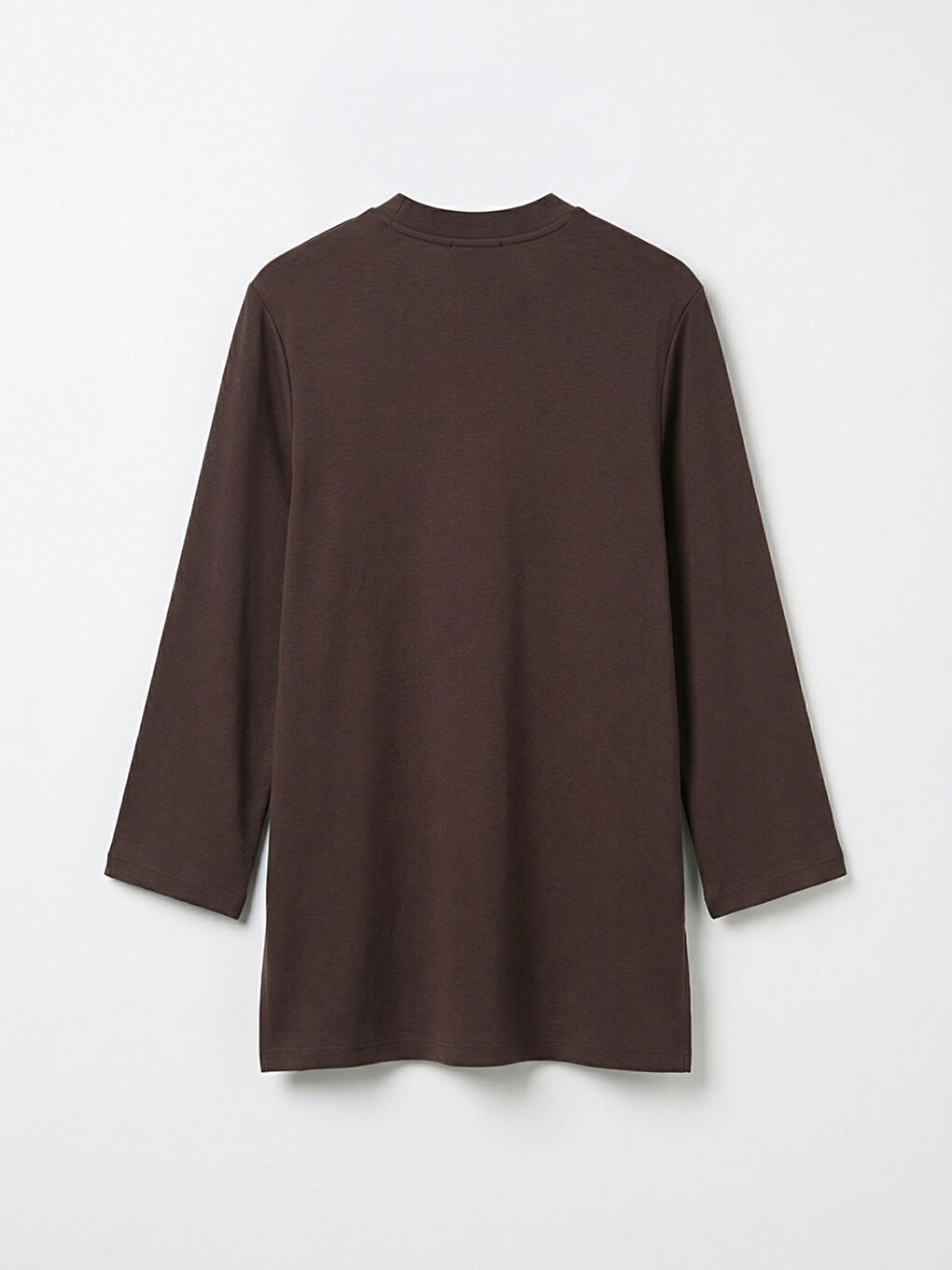 Kahverengi Soft Touch Oversize Kadın Sweatshirt Tunik-1