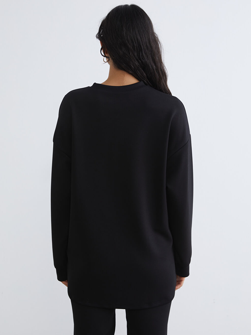 تونيك كنزة رياضية أسود امرأة-3