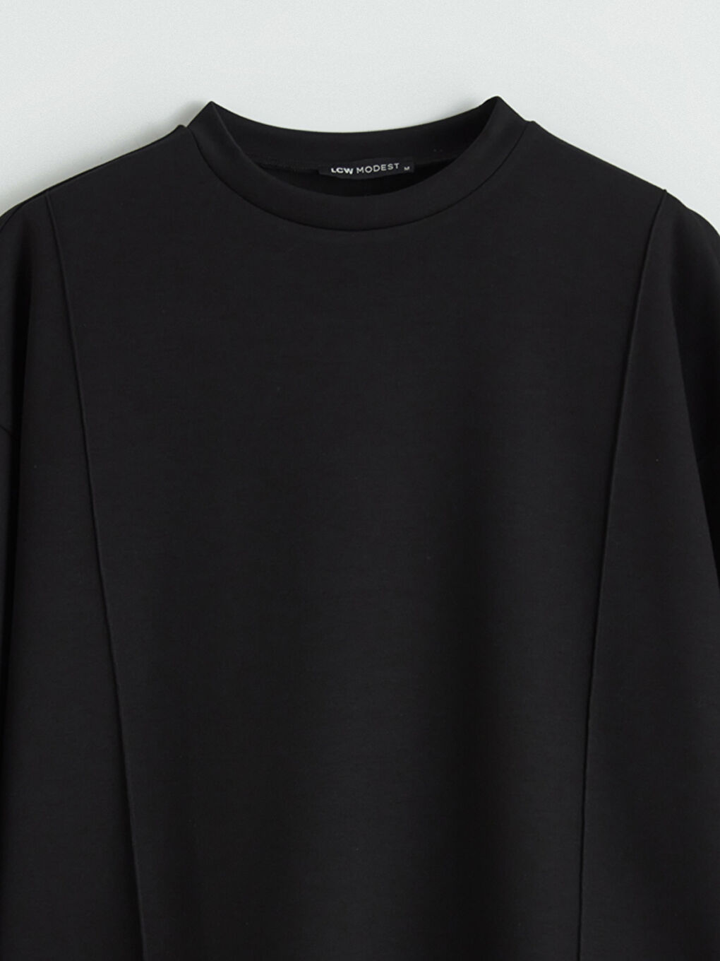 Siyah Soft Touch Kadın Sweatshirt Tunik-1