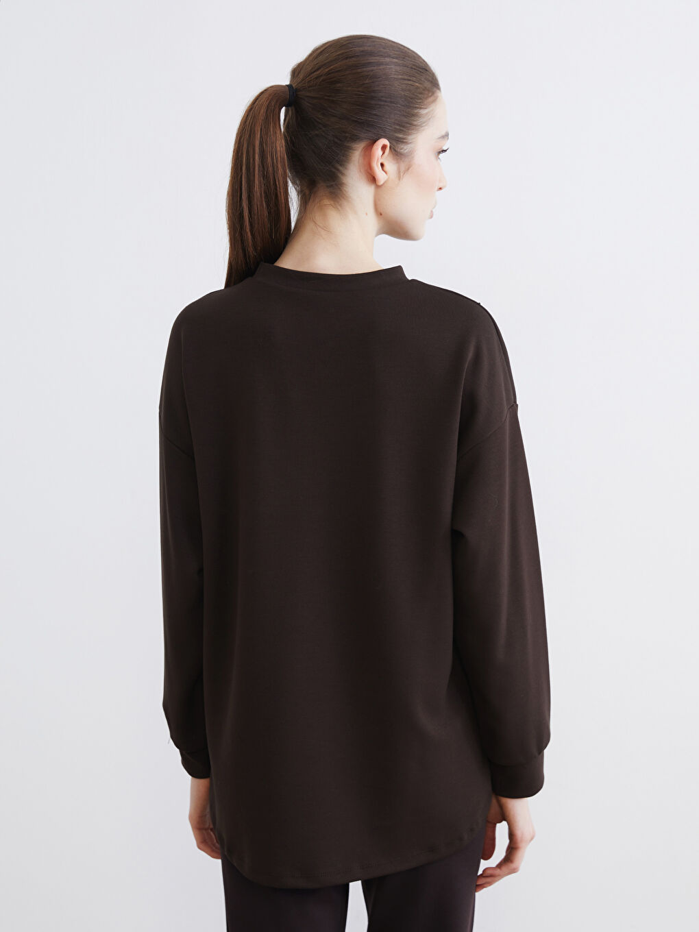 تونیکی سویتشێرت قاوه‌یی ژن-3