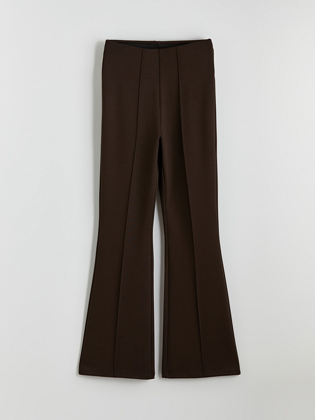 Kahverengi İspanyol Paça Dikiş Detaylı Kadın Eşofman Altı-4