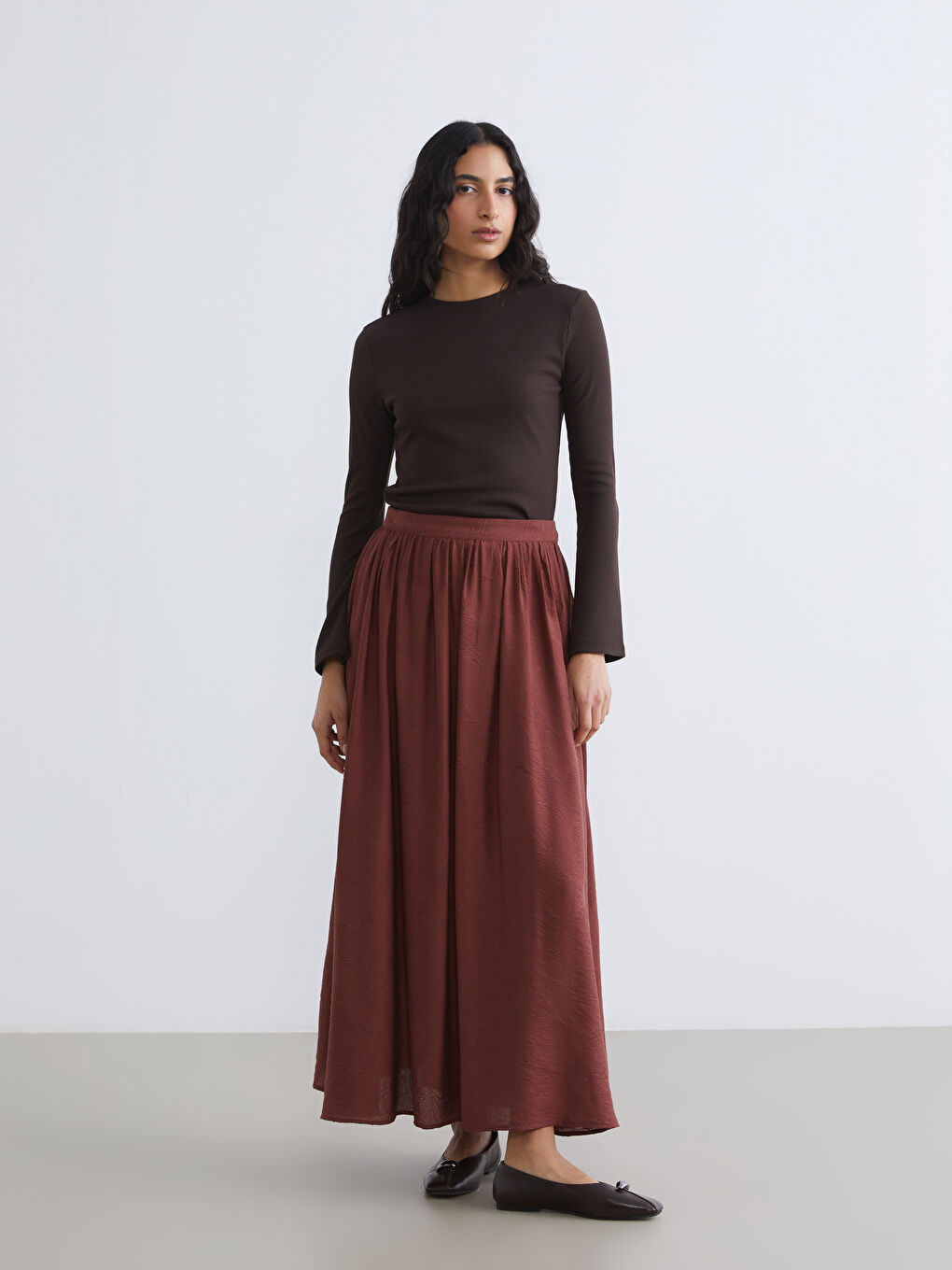 Crew Neck Ribbed Women's Body-1