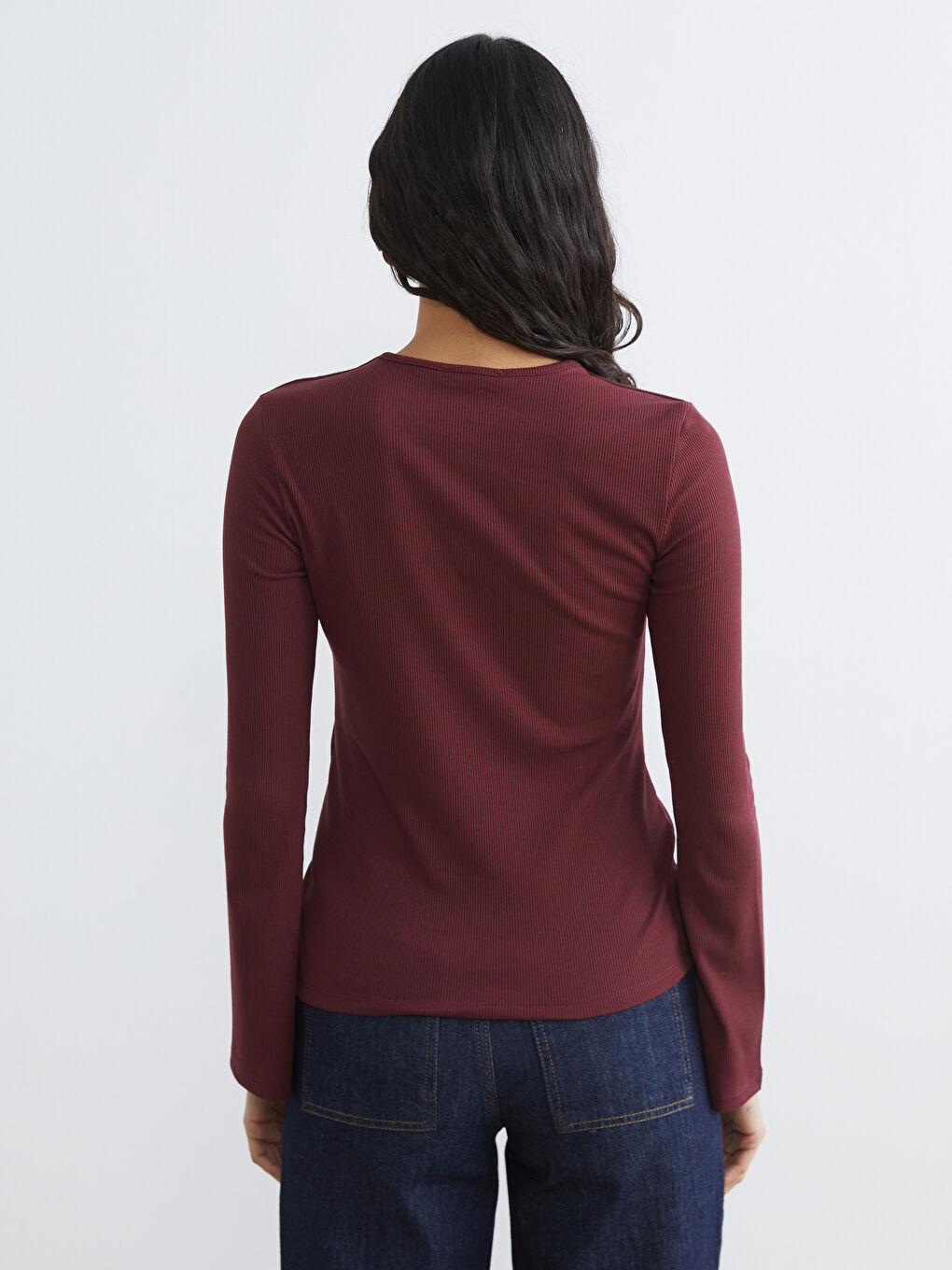 Crew Neck Ribbed Women's Body-3