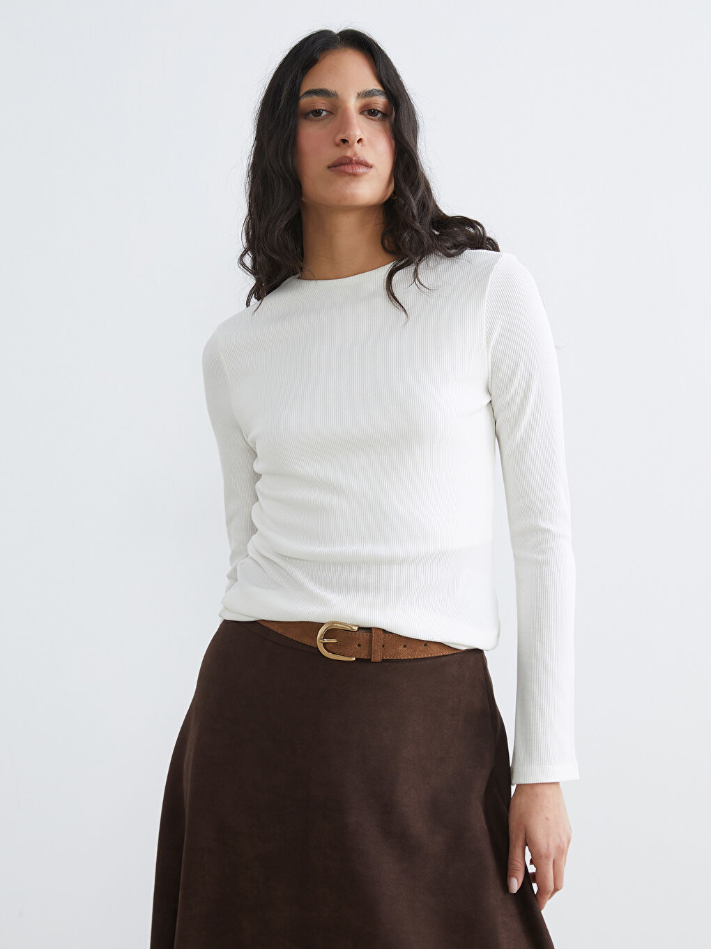 Crew Neck Ribbed Women's Body