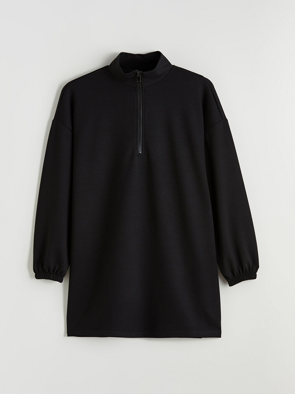 Siyah Soft Touch Oversize Kadın Sweatshirt Tunik-4