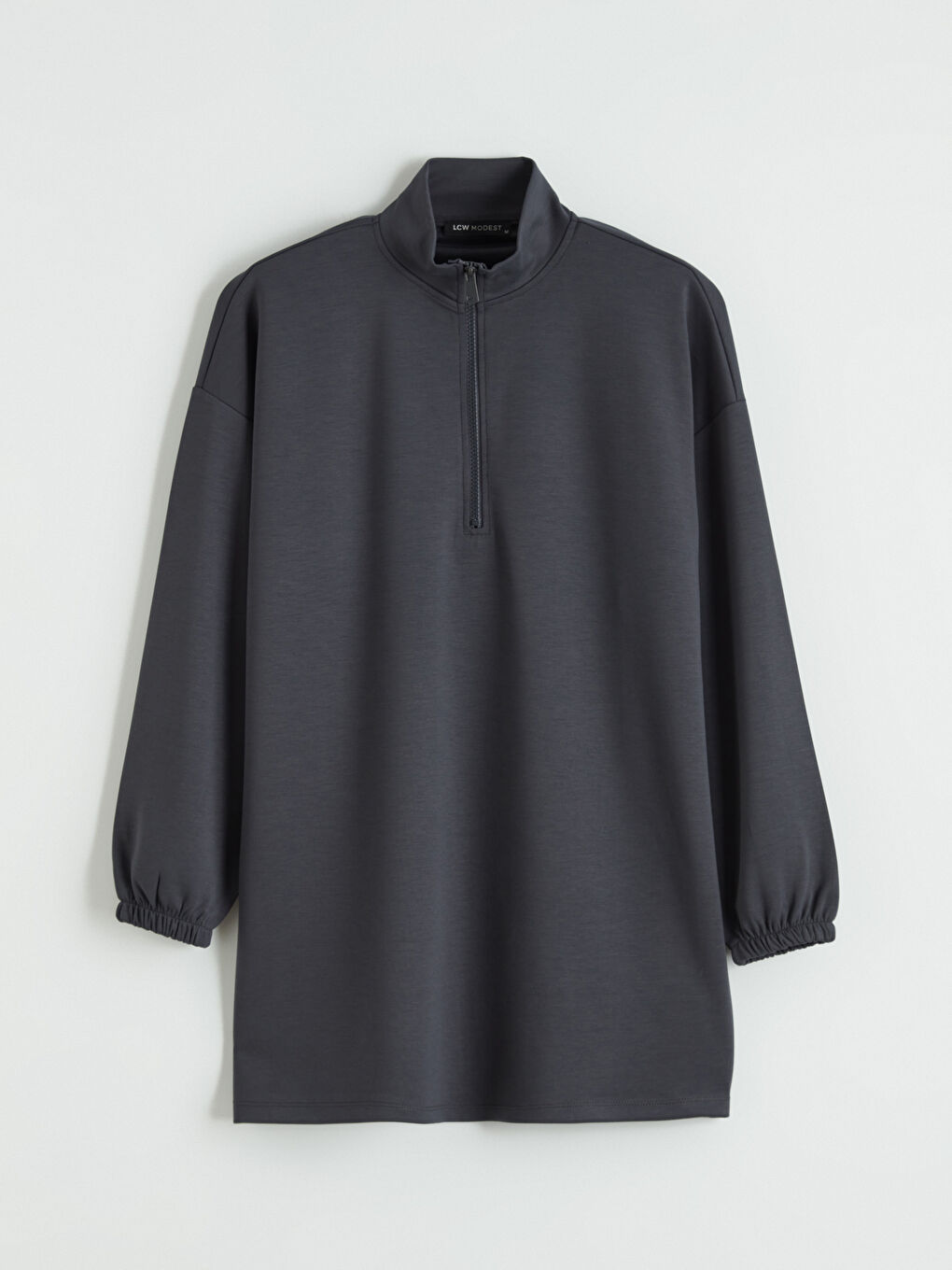 Antrasit Soft Touch Oversize Kadın Sweatshirt Tunik