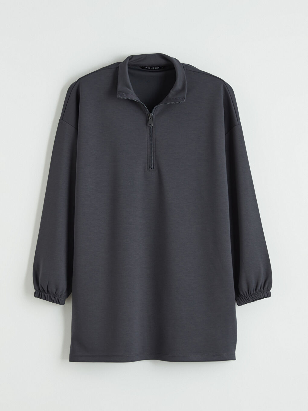 Antrasit Soft Touch Oversize Kadın Sweatshirt Tunik-2