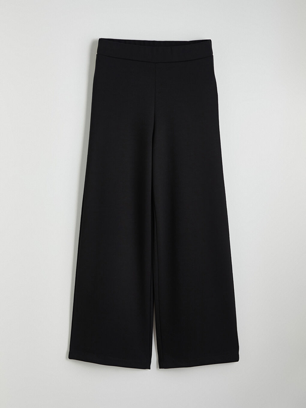 Siyah Beli Lastikli Geniş Paça Kadın Eşofman Altı	-4