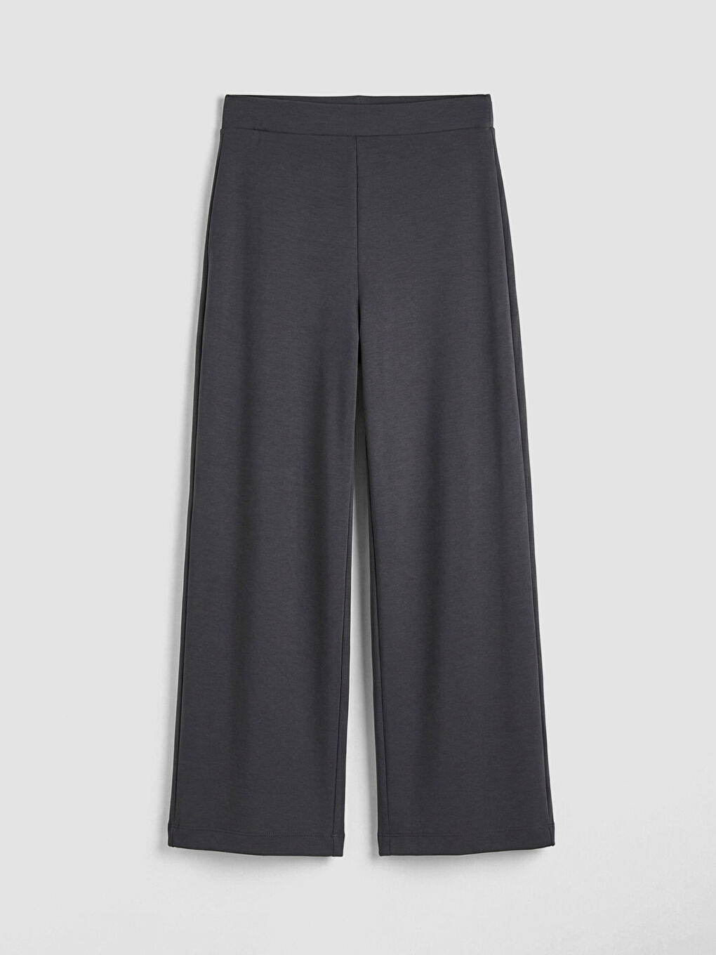 Antrasit Beli Lastikli Geniş Paça Kadın Eşofman Altı	