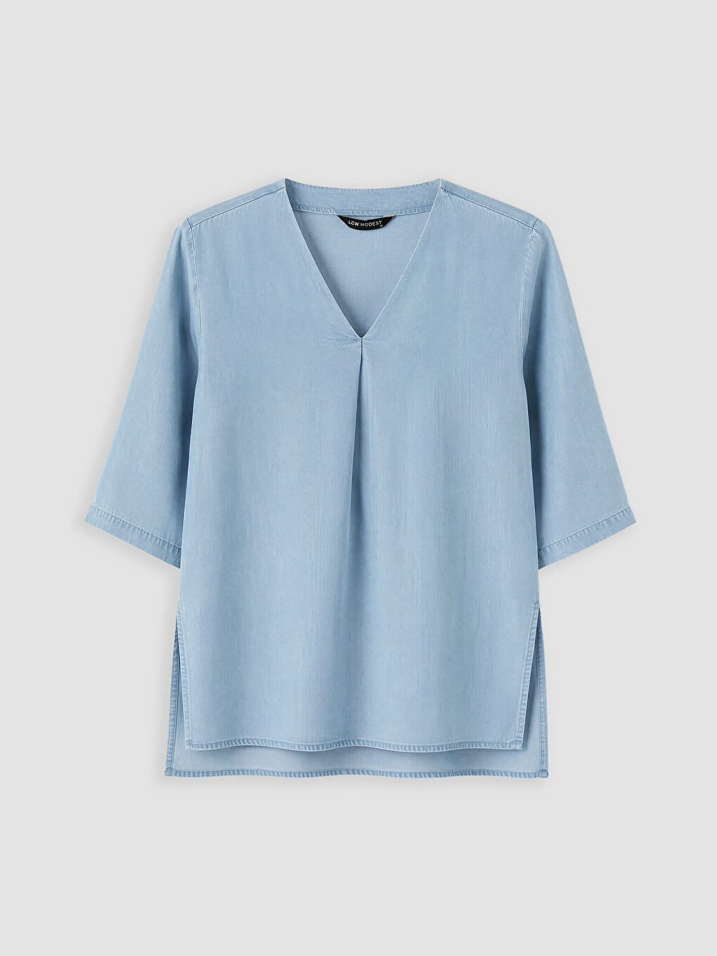 V Neck Lyocell Jean Tunic-4