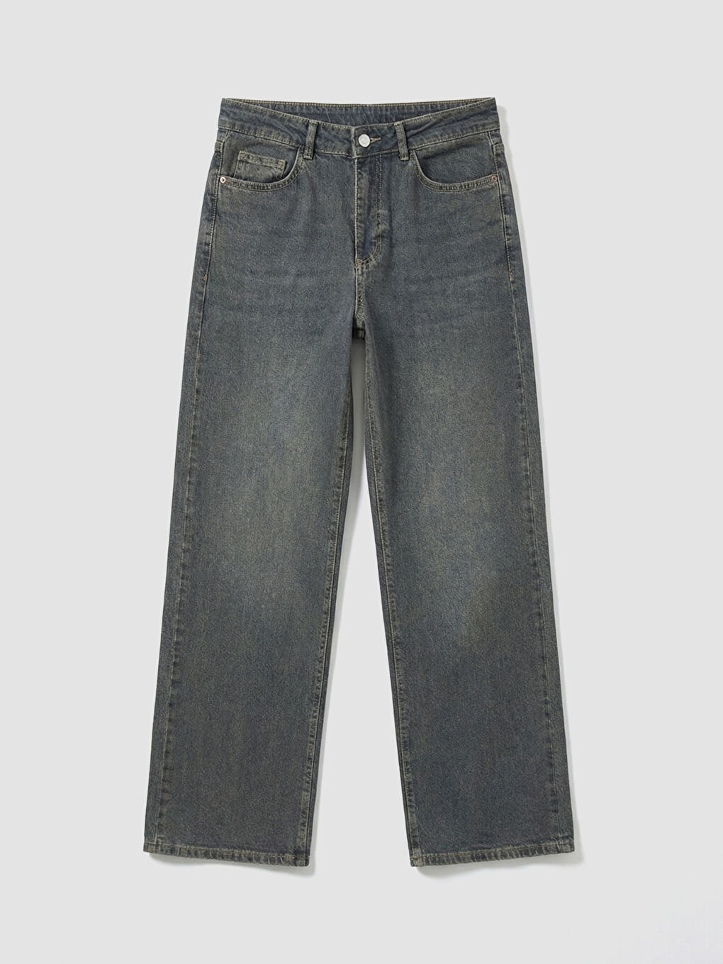 Gri Wideleg Kadın Jean Pantolon