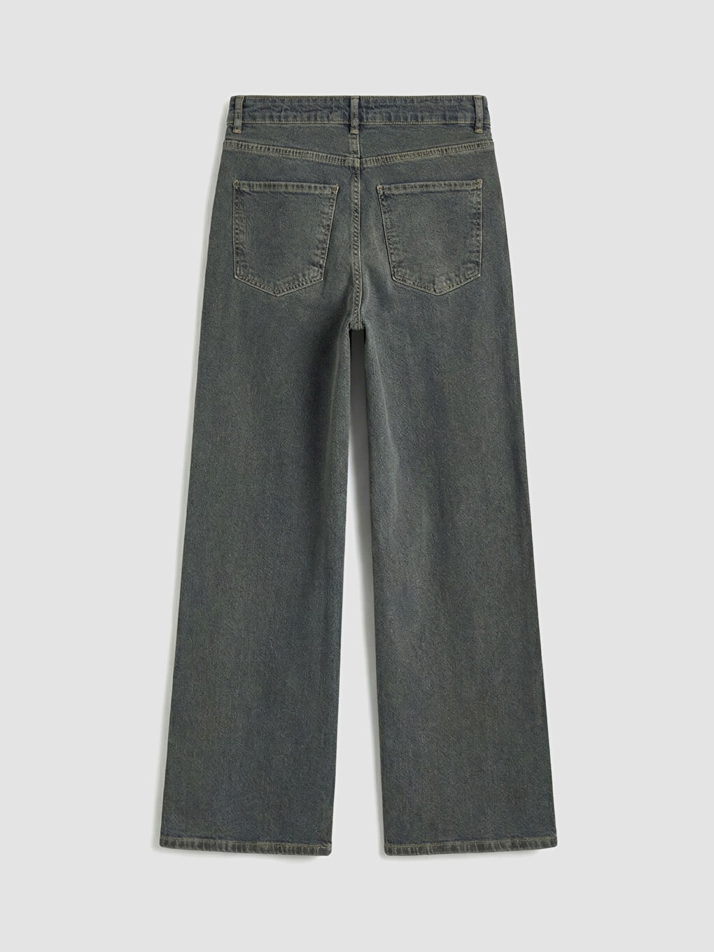 Gri Wideleg Kadın Jean Pantolon-1