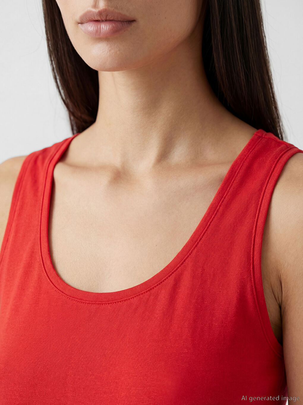 Kırmızı U Yaka Kadın Atlet	-2