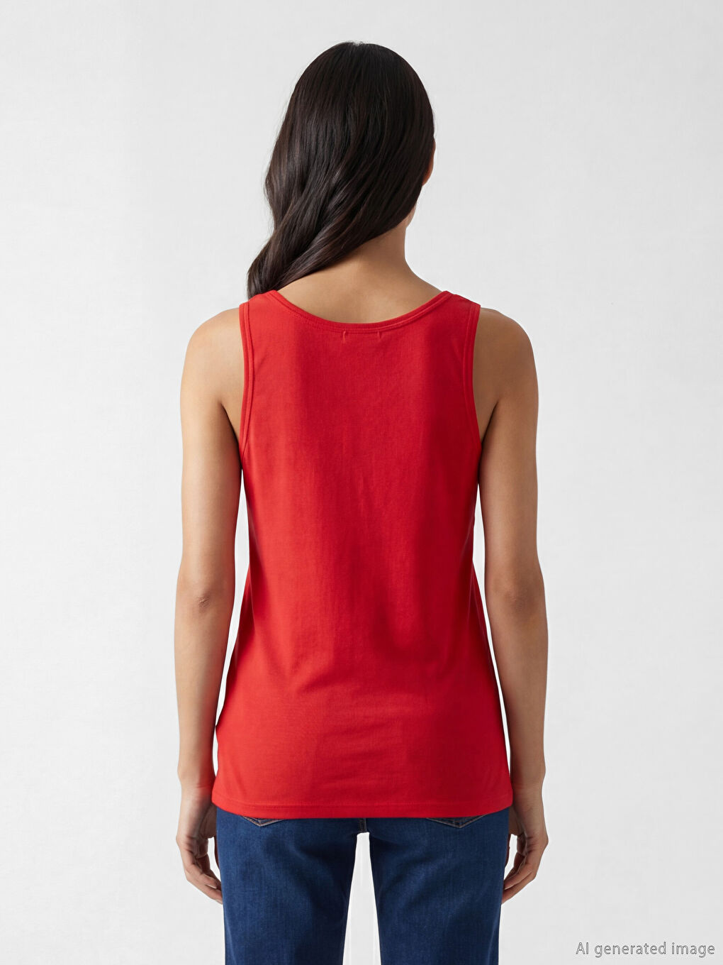 Kırmızı U Yaka Kadın Atlet	-3