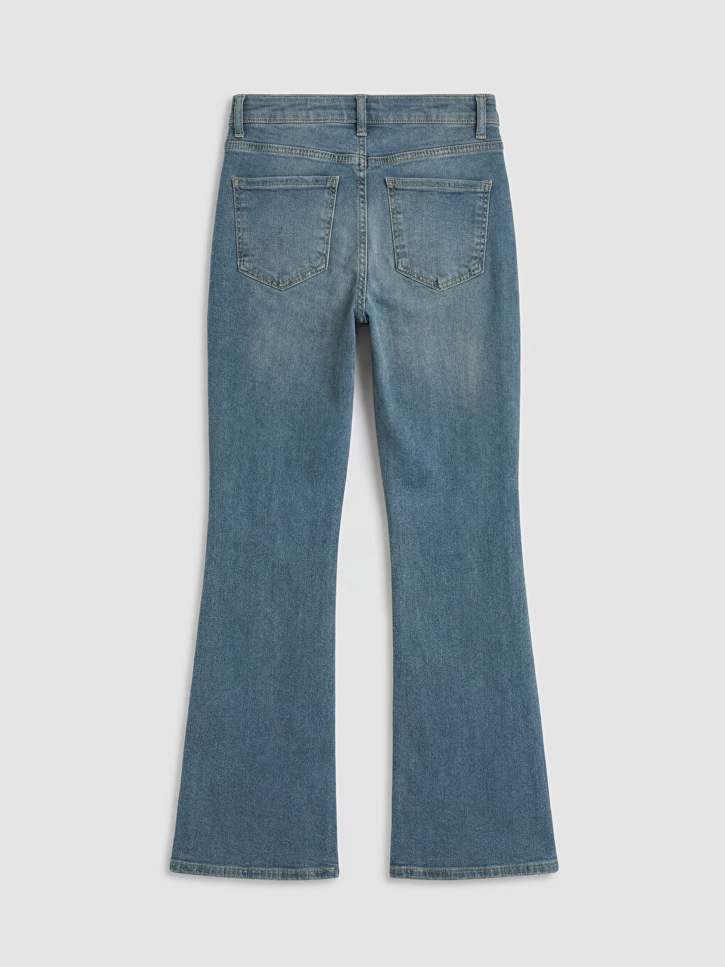 İndigo Yüksek Bel Flare Kadın Jean Pantolon-1