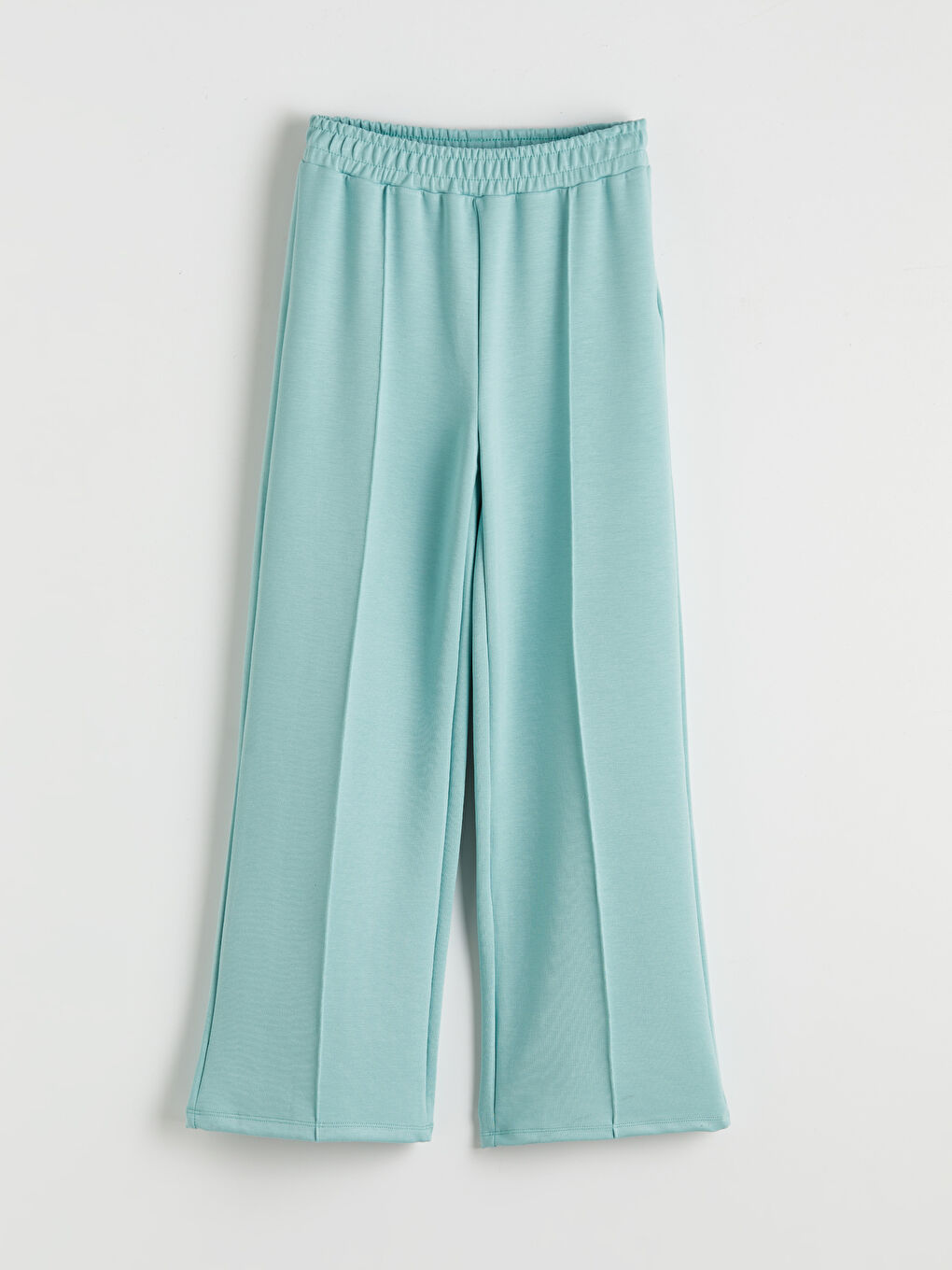 Yeşil Beli Lastikli Geniş Paça Kız Çocuk Eşofman Altı