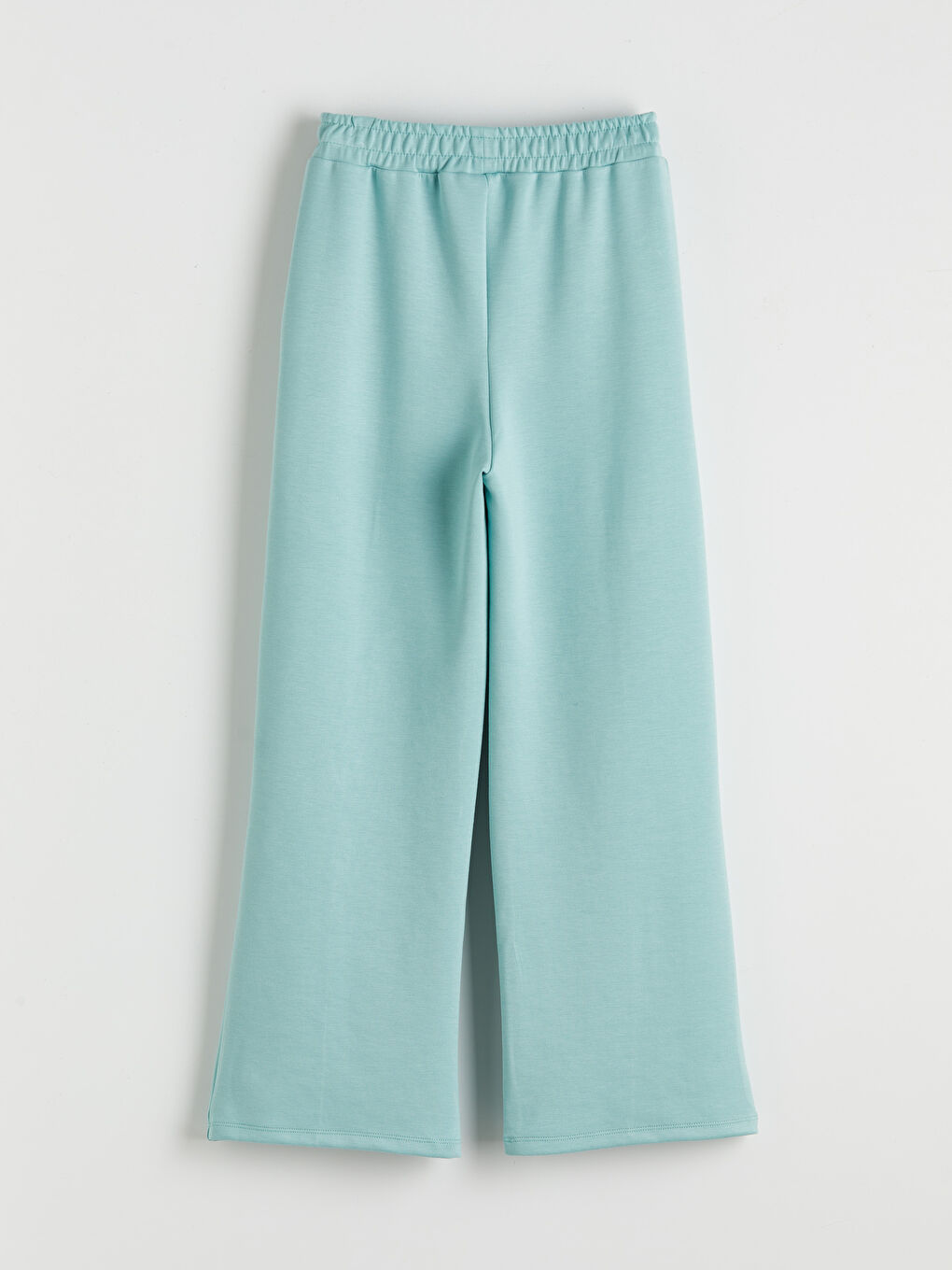 Yeşil Beli Lastikli Geniş Paça Kız Çocuk Eşofman Altı-1