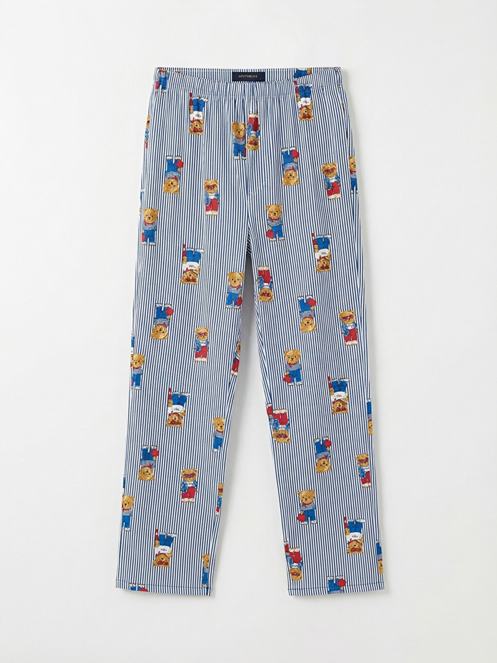 Lacivert Beli Lastikli Desenli Kadın Pijama Alt-2