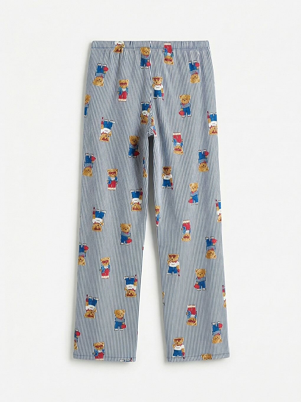 Lacivert Beli Lastikli Desenli Kadın Pijama Alt-3