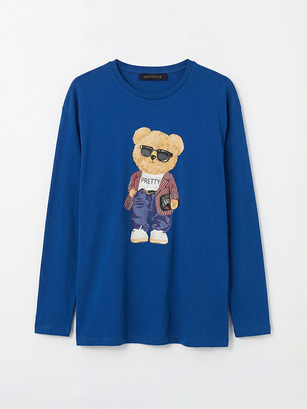 Lacivert Ayı Teddy Baskılı Kadın Pijama Takım-1