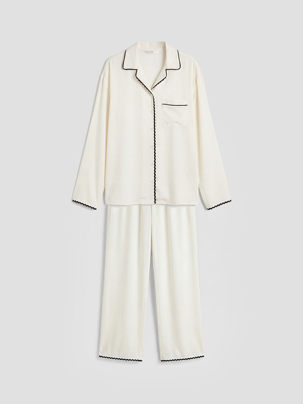 Sarı Gömlek Yaka Kadın Pijama Takım-4